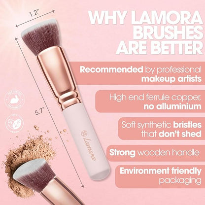 Versatile Kabuki Brush – Flat Top for Flawless Blending!
