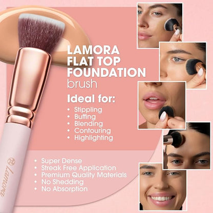 Versatile Kabuki Brush – Flat Top for Flawless Blending!