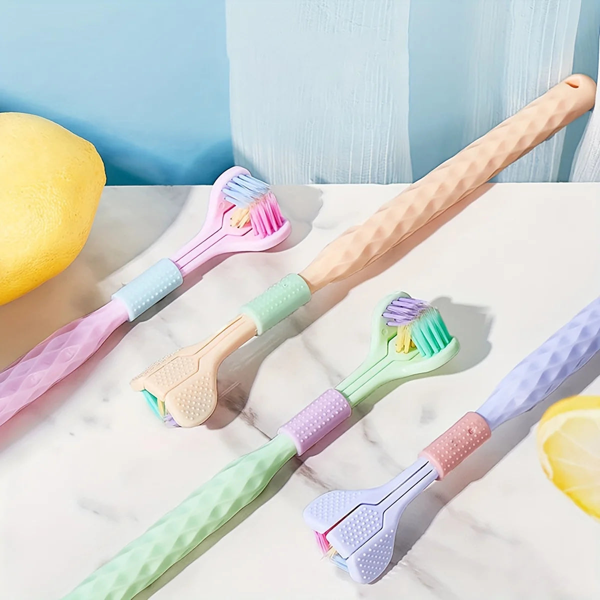 Three-Sided Soft Hair Toothbrush – Deep Clean for Teeth & Gums!
